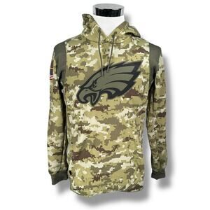 Nike Philadelphia Eagles Salute To Service Hoodie Men's Small Green Digital Camo